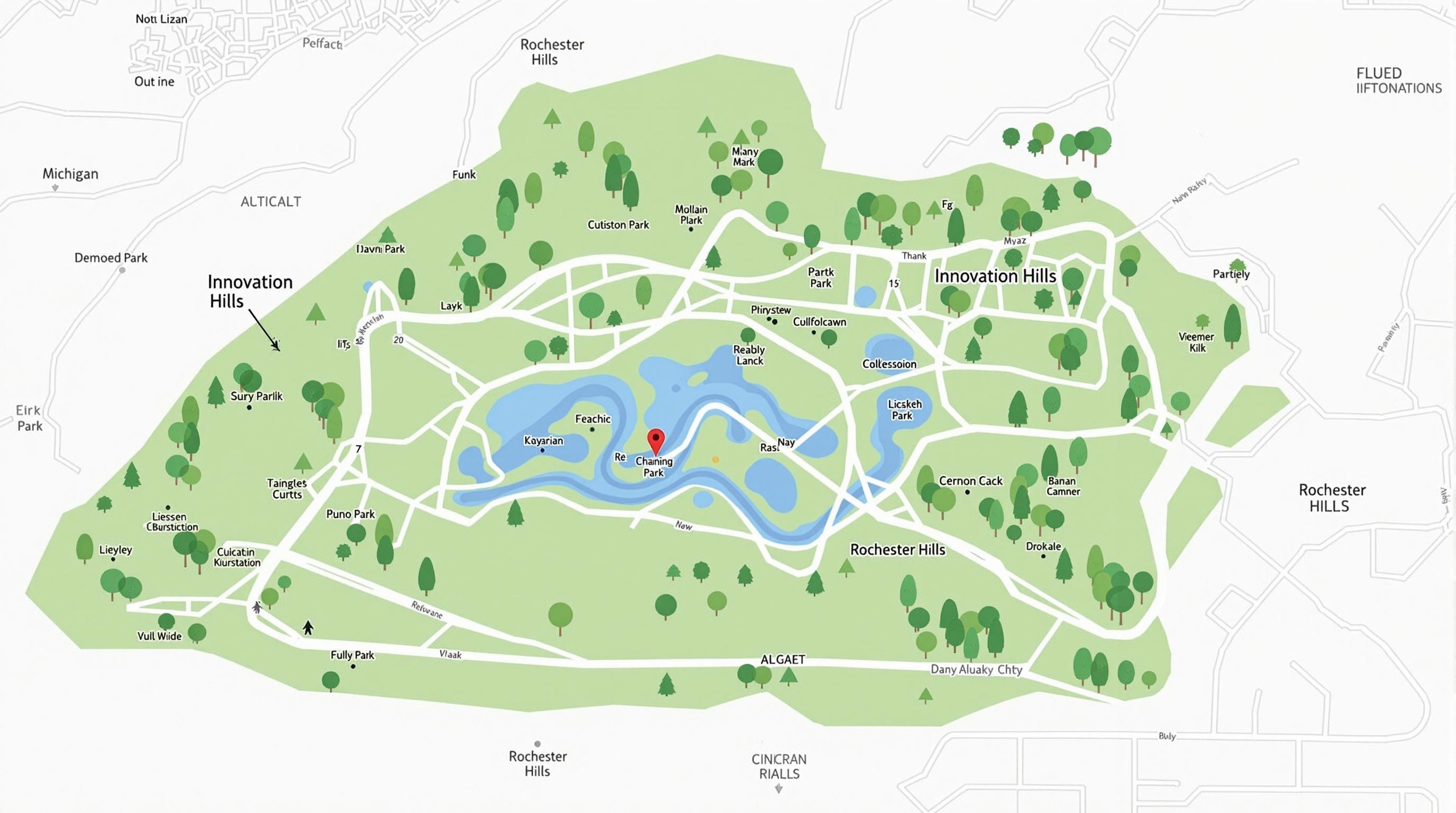 Explore Innovation Hills Park in Rochester Hills, MI: Trails, Playground & More